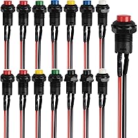 RUNCCI-YUN 14 Stk Taster Rund Drucktaster 12mm, Mini Momentary Push Button Schalter,Momentanen Druckschalter,Mini…