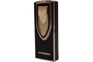 GERMANUS Jet Flame – Mechero con 2 Llamas para Puros, Negro, Oro