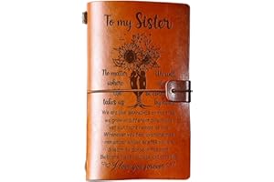 SKEXIOD Sister Birthday Gift Ideas - 140 Page Refillable Leather Journal Gifts for Sister Gifts from Sister Bithday Gifts for Sisters from Sisters Christmas Birthday Graduation Back to School