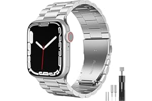 owlhold Compatible con correa de reloj Apple Watch de 42/44/45 mm, 38/40/41 mm, correa de acero inoxidable para series 7/6/5/4/3/2/1/SE para hombres y mujeres