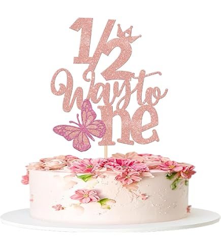 Kuchen-Topper „Happy 1/2 Birthday“ In Roségold – Perfekt Für Die Halbjahresfeier Deines Babys
