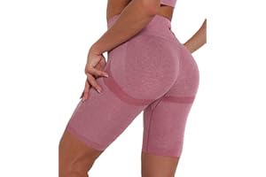 Merlvida Cintura Alta Leggins Cortos Mujer Push Up Pantalones Cortos Deporte sin Costuras Gym Shorts Elásticos Mallas Cortas Opacos Ropa Verano Leggings Deportivos para Yoga Fitness Running