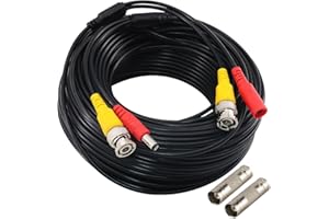 Yeung Qee 30M BNC video power cable security camera Cable with 2 Female Connetors for All HD CCTV DVR Surveillance System