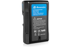 Powerextra V-Mount Ersatzakku für BP-95W mit 6600mAh und 95Wh kompatibel mit V-Mount Akkus Camcorder Video Dauerlicht usw.