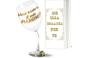Aurìca Calice Vino Personalizzato Piegato “Vuoi Essere Il Mio Padrino?”- Bicchiere 440ml - Un Regalo Originale Per Chiedere Alla Persona Speciale Di Diventare Il Padrino Del Tuo Bambino
