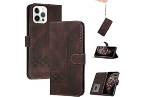 Momoka Store Handyhülle für iPhone 12/12Pro(6.1),TPU Klapphülle Schutzhülle für,Lederhülle mit Standfunktion und Kartenfach-Braun