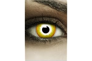 FXCONTACTS Lentes de contacto de colores para disfraces de Halloween y carnaval 2 uds 1 par lentes suaves desechables sin graduación – AVATAR AMARILLO
