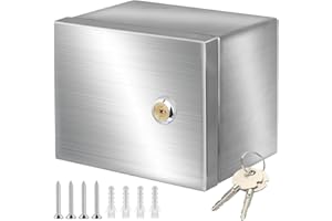 CHENGPI Armario Electrico de Acero Inoxidable 304, Caja Distribucion Electrica con Cerradura, Caja Cuadro Electrico Exterior Impermeable 200 * 200 * 140MM