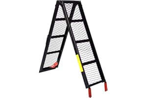 Wiltec Rampe de Chargement Pliable 2030 x 282 x 44 mm – capacité de Charge Max. 340 kg – Profil à Grille – en Acier – Rampe d'accès Utilitaire Moto ATV Quad remorque