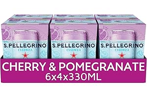 San Pellegrino Essenza Sparkling Water Cherry & Pomegranate Lightly Flavoured 24x330ml
