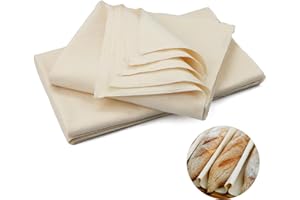 Nenull Confezione da 3 panni di lino per panetteria per cottura del pane 75 x 45 cm Panno di lino naturale per pasta di pane Pellicola lievitante per accessori per la cottura del pane Panno a spirale