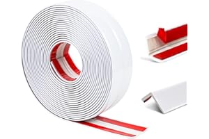 ZOWZOW Wall Molding Trim, 4cm Peel and Stick Wall Trim, L Shape Self Adhesive Edge Protector Strip, Corner Trim for Wall Ceiling Furniture Countertop Frame