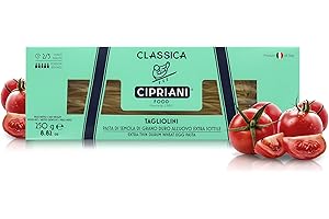 Cipriani Tagliolini, Pasta Italiana de Sémola de Trigo Duro al Huevo Extrafina, Tagliolini Clásicos con Huevo Fresco, Secado Lento, 250 Gramos