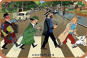 OSONA Les Aventures De Tintin Rétro nostalgique Art traditionnel rouille couleur étain Logo publicité frappante décoration murale cadeau