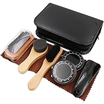 Ticeed Kit Complet De Cirage Et Entretien Chaussures Cuir - 9 Pièces Avec Sac De Rangement Pour Chaussures, Bottes, Sièges Voiture