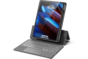 Earto Clavier iPad Air 11 Pouces 2024, iPad Pro 11 Clavier avec Trackpad, Mode Horizontal/Vertical, iPad Air 5/4 Clavier AZERTY, Étui Magnétique Détachable, Support Réglable 15-180°, Gris