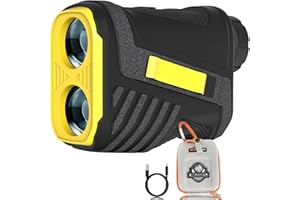 CUSBON Telémetro Golf Recargable de 656 Yardas Con Bloqueo de Poste de Bandera Preciso, Aumento 6X, Escaneo y Medición de Distancia/Velocidad Para Caza