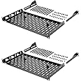 Tecmojo 1U 2 Pack Cantilever Rack Mount Shelf, Vented 19'' Front Mounting Server and Network Rack Shelf 254mm Depth with Rear Supporting Ears and Anti-Slip Stops, 110lbs(50kg) Capacity