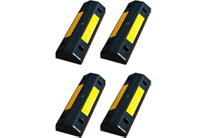 ADO - Tope ruedas de plástico polipropileno Silver para estacionar rueda de coche dimensiones 50x16x8 cm (4- Topes)