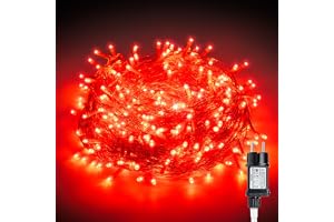 Gresonic 100/200/300/400 Led Lichterkette Strombetrieben med tecker Außen und Innen (röd, 100LED)