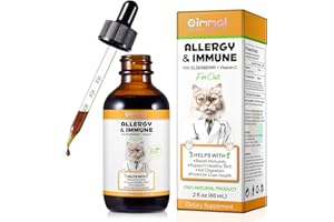 BODY JUICE OIL Cat Allergy Relief, Cat Itchy Skin Relief, Antihistamine for Cats, Cats Vitamins Support Skin, Liver Health, Aid Digestion, Immunity Boost, Seasonal Allergy for All Breeds & Sizes - 60ml