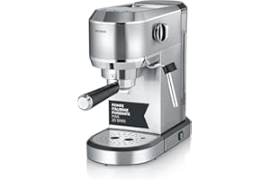 SEVERIN Machine à expresso Newspresa, Cafetière expresso avec pompe ULKA de 20 bars, buse pour mousse de lait, réservoir d'eau de 1 l, pour une ou deux tasses, Inox, KA 5997