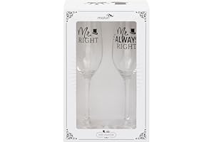 Maturi Juego de dos copas de champán Mr Right Mr Always Right
