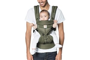 Ergobaby Ergonomiczne Nosidełko Omni 360 Cool Air Mesh z Regulacją Pozycji, Podparciem Lędźwiowym i Odpinanym Kapturem Przeciwsłonecznym, Kolor Khaki