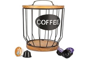 Guolich Stainless Steel Cup Coffee Basket pods Holder Sturdy for Home or Office Kitchen Counter Organizer Espresso Capsule (Circle)
