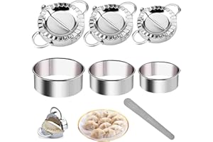 Xmart 7 Stück Edelstahl Teigtaschenformer Dumpling Maker Set Ravioli Former mit Knödelmesser für die Zubereitung von Ravioli Empanadas (3 Größen)