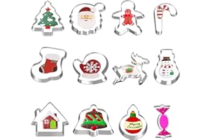GUO-YING Formine Biscotti Natale,Stampi Biscotti Natale,Stampi Per Biscotti Natalizi, Omino di Pan di Zenzero, Babbo Natale e Renna, Pupazzo di Neve ecc