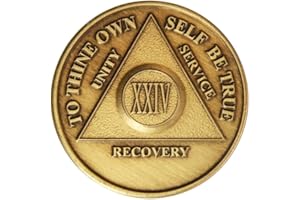 HENGULUS 24 Year Bronze AA (Alcoholics Anonymous) - Sober / Sobriety / Birthday / Anniversary / Recovery / Medallion / Coin / Chip by Generic