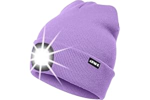 ATNKE LED Cappello Illuminato Berretto,USB Ricaricabile Cappello da Corsa 4 LED Impermeabile Luce Invernale Calda Lampada Frontale Regali per Uomo e Donna