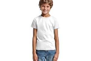 KINKIES Camiseta de Colores Manga Corta 100% Algodón para niños - Camiseta comodín de Calidad con 165 g/m, cómoda, Suave, Lisa y Elegante