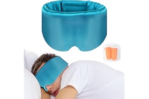 KULAMO Maschera per Dormire Morbida, Maschera per gli Occhi Traspirante e Confortevole con Fascia Larga, Velcro Regolabile per Uomo e Donna, Mascherina Occhi per Dormire, Meditazione, Viaggi, Pisolino