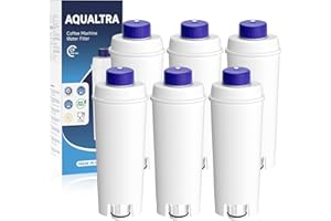 AQUALTRA Filtro Acqua per Macchina da Caffè di Ricambio per DLSC002, SER3017 & 5513292811, Compatibile con ECAM, ESAM, ETAM, BCO, EC Serie (6 Pezzi)