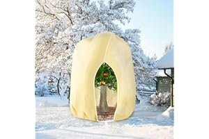 HERILIOS Winterschutz für Pflanzen, Frostschutz Pflanzenabdeckungen als Winterschutz, mit Reißverschluss für Baum Palmen Balkonpflanzen haube Zelt Atmungsaktiv - Reißfest, 280x300cm beige