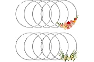 SAMAMOCA Metallringe zum Basteln 10 cm Ringe für Traumfänger Türkranz Adventskranz und Weihnachtskranz, bastelset für Hochzeit und Weihnachten, Hochzeitskranz Hoop, Kranzrahmen Kranzrohling 10 Stück Silber