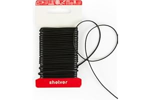 SHELVER Necklace Cord, Waxed Cotton Cord for Jewellery Making and Craft Projects (Black - 2mm)