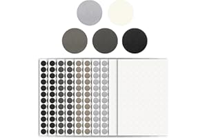 BOLOEST Samoprzylepne naklejki z otworami na śruby, 15 mm, teksturowane osłony z łbem śrubowym PCW, naklejki do mebli drewnianych (10 arkuszy, 5 kolorów)