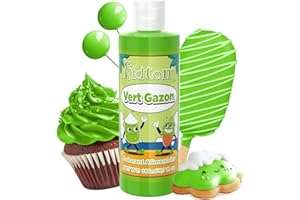 Colorant Alimentaire 160ml - Fidton Colorants Alimentaires Hautement Concentré de Grande Capacité pour la Décoration de Gâteaux, Colorant Alimentaire Liquide pour Fondant, Macaron - Vert Gazon