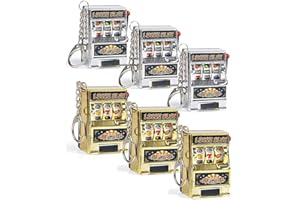 HUSHUI Slot Machine Key Chain,6Pcs Keychain Toys,Slot Machine Key Chain Fun Creative Car Jewelry Key Chain Kids Funny Gag Toys