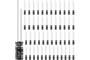LongZYU 50 Stück Kondensator 10µf 25V Elektrolytkondensatoren Aluminium-Elektrolytkondensator Electrolytic Capacitors Elkos Kondensator 105°C Kondensatoren 10µf mit Aufbewahrungsbox, 5 x11 mm