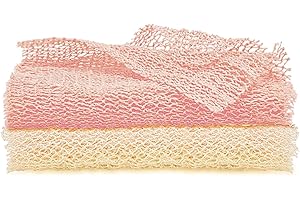 XDGBGFN Afrikanischer Netzschwamm Peelingnetz Afrikanisches Peelingnetz Langes Wäscher Haut Glatter Badeschwamm für Körperpflege Täglichen Gebrauch (Rosa&Gelb)