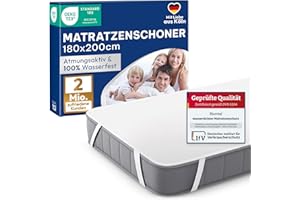 ‎BLUMTAL Blumtal Waterproof Mattress Protector, Breathable Mattress Topper, No Crinkles, White, 180x200 cm