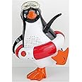 Steepletone Penguin Radio PSR5 BT. FM Radio, Waterproof Bluetooth Speaker, Push Button Siren. Novelty Penguin Shower Radio (Red)