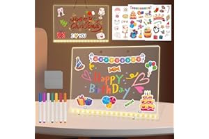 Shinybox Lavagnetta LED per Disegno con Luci Multicolori, Tavoletta Luminosa a LED, Bacheca per Messaggi con Penna in 7 Colori, Regalo Creativo per Bambini e Adulti