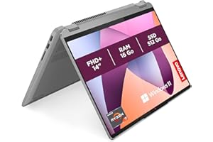 Lenovo IdeaPad Flex 5 14ABR8 - Ordinateur Portable 14'' WUXGA Tactile (AMD Ryzen 7 5825U, RAM 16Go, SSD 512Go, AMD Radeon Graphics, Windows 11 Home) Clavier AZERTY Français - Gris