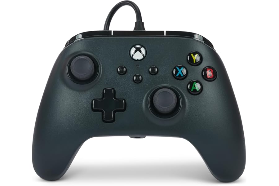 PowerA Wired Controller For Xbox Series X & S, Xbox One, PC, Windows 10 & 11, Dual Rumble Motors, Detachable 10ft USB Cable, 3.5mm Stereo Headset Jack, Official: Black