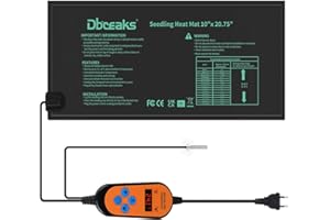 DBREAKS Tappetino Riscaldante per Piante con Termostato, 30W Tappetino Riscaldante Impermeabile per Serra, Caldo Cuscinetto di Riscaldamento idroponico per Piantine, Animali Domestici e rettili
